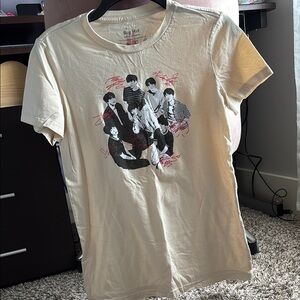 Beige Graphic BTS fitted T-Shirt